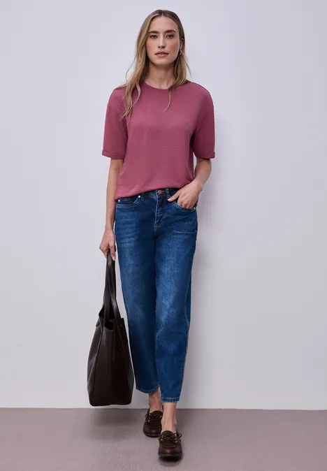 T-shirt à col rond en tricot dark clouded blush