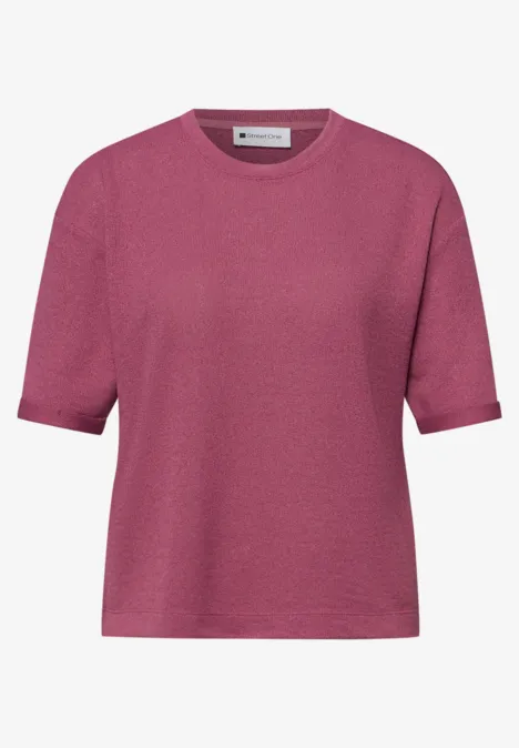 T-shirt à col rond en tricot dark clouded blush