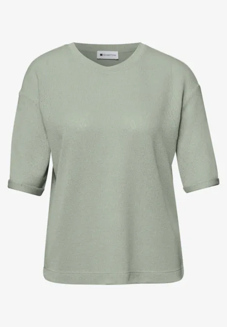 T-shirt à col rond en tricot mint leaf