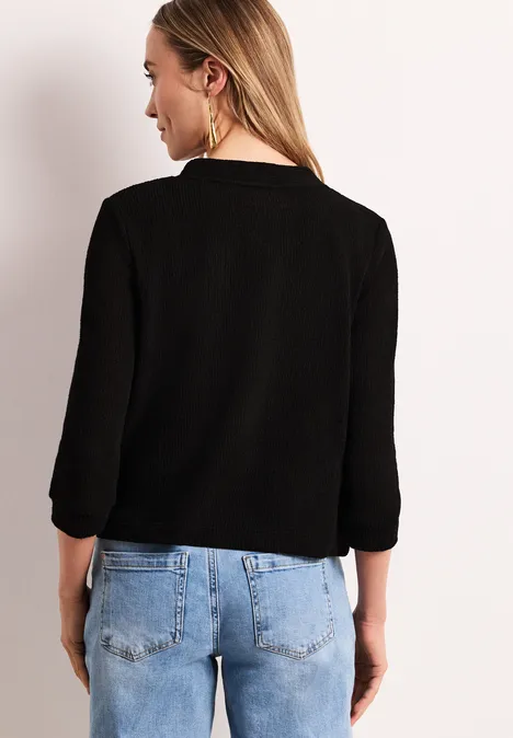 Jas met lange mouwen in gebreide look Black