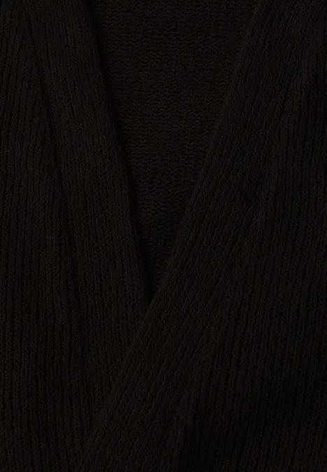 Jas met lange mouwen in gebreide look Black