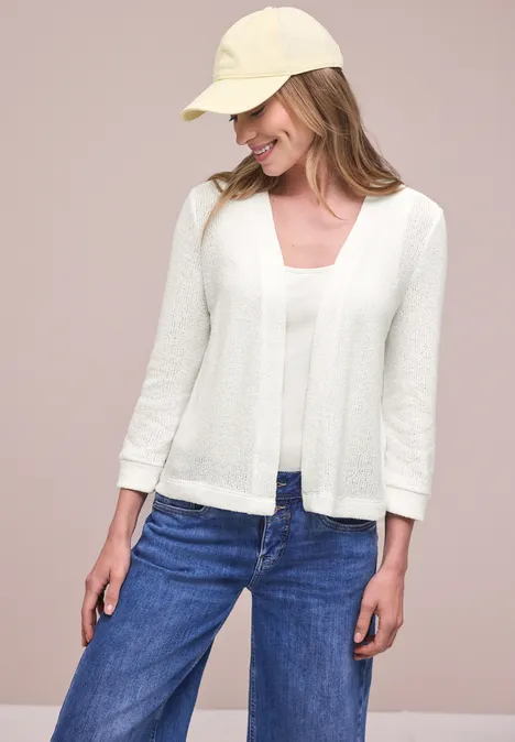 Langarm Jacke im Strick-Look off white Langarm Jacke im Strick-Look off white