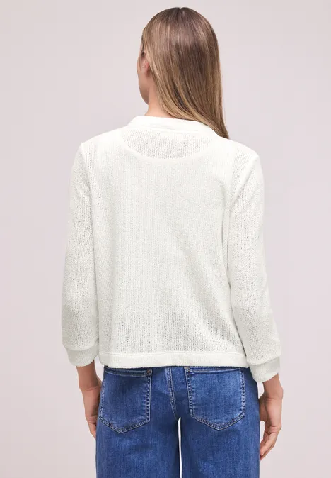 Langarm Jacke im Strick-Look off white Langarm Jacke im Strick-Look off white