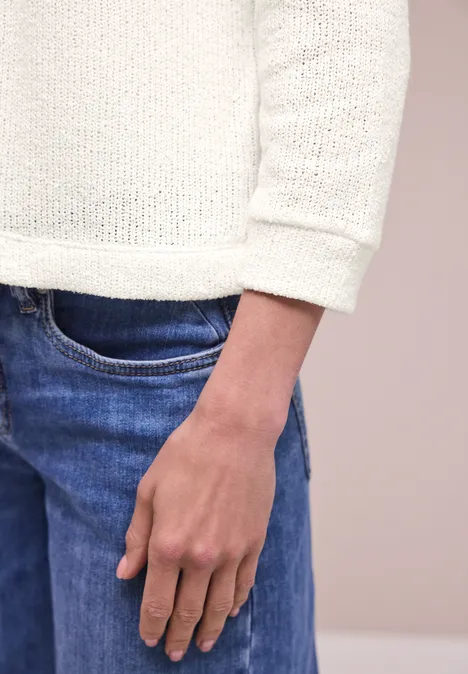 Langarm Jacke im Strick-Look off white Langarm Jacke im Strick-Look off white