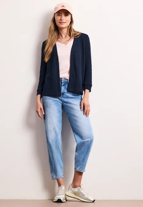 Langarm Jacke im Strick-Look shadowed navy Langarm Jacke im Strick-Look shadowed navy