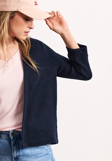 Langarm Jacke im Strick-Look shadowed navy Langarm Jacke im Strick-Look shadowed navy