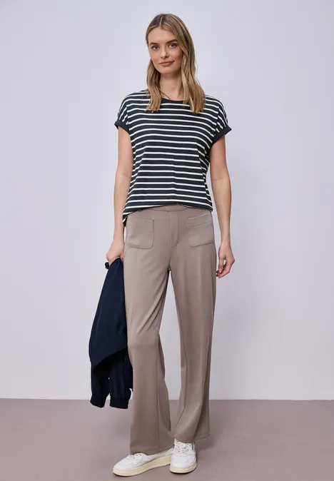 T-shirt à rayures Dropped Shoulder shadowed navy