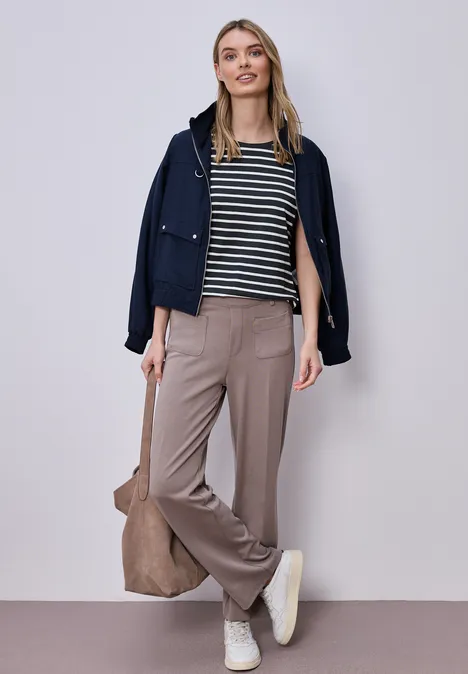 T-shirt à rayures Dropped Shoulder shadowed navy