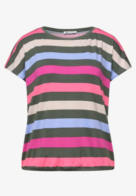 T-shirt à col rond et ourlet élastiqué bound green