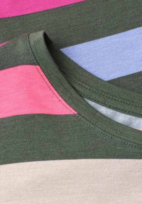 T-shirt à col rond et ourlet élastiqué bound green