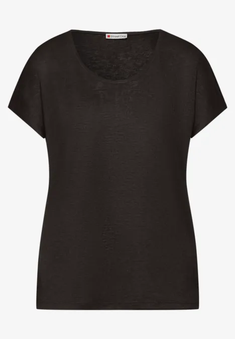 Dropped Shoulder Shirt im Leinen-Look espresso brown