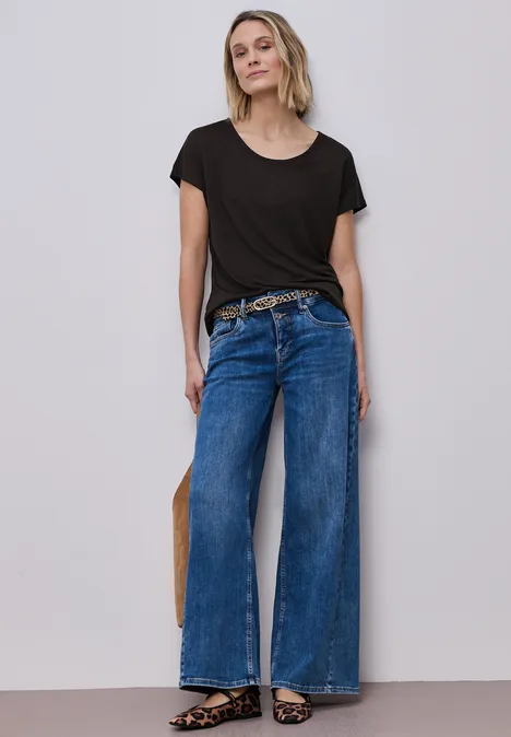 Dropped Shoulder Shirt im Leinen-Look espresso brown