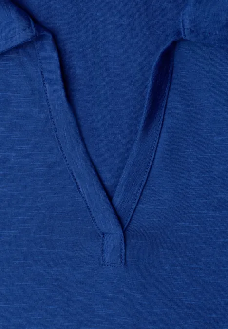 Blauw T-shirt met V-hals