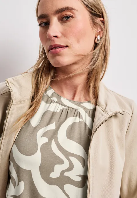 Top à motifs timeless beige