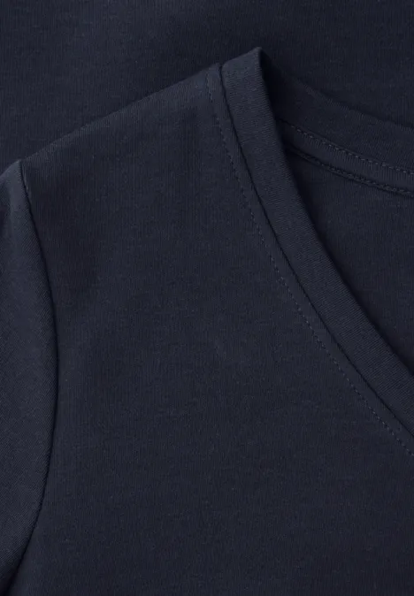 Basic T-Shirt mit V-Neck shadowed navy