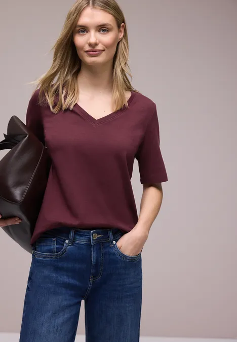 T-shirt de base truffle red