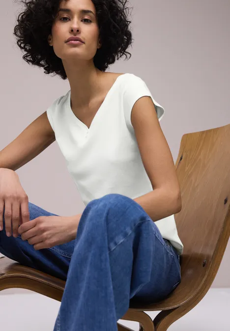 Shirt met knoopdetail off white