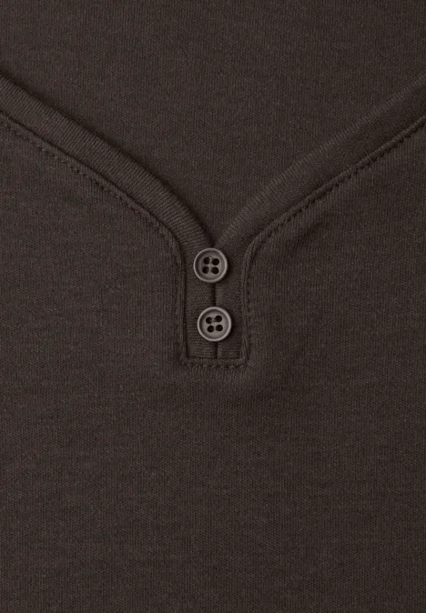 T-shirt avec détail de boutons espresso brown