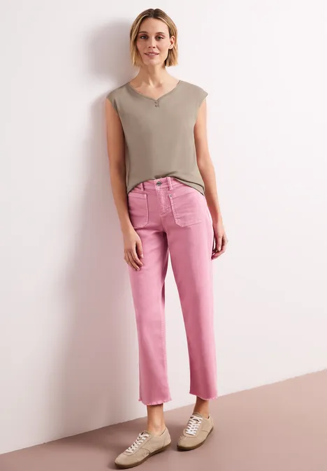 Shirt met knoopdetail timeless beige