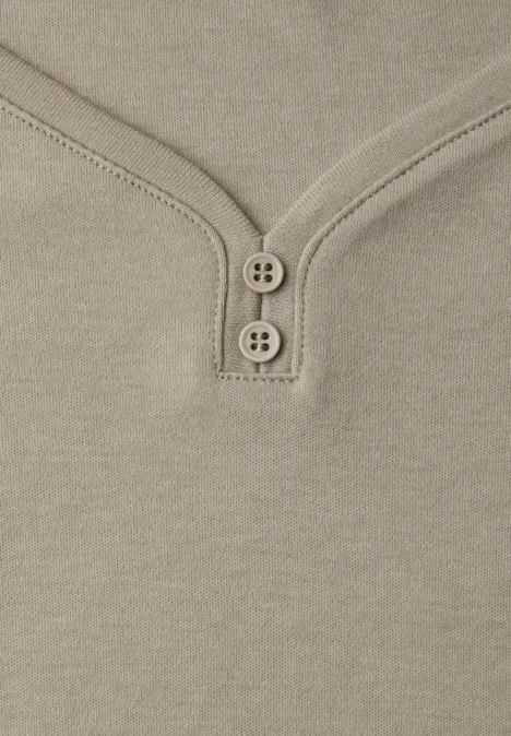 Shirt met knoopdetail timeless beige