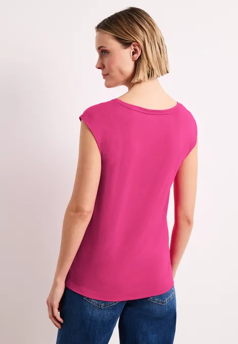 T-shirt avec détail de boutons magenta dream