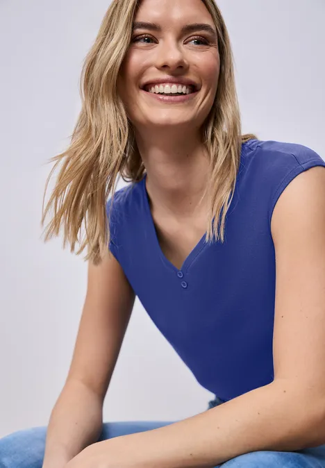 Shirt met knoopdetail amparo blue