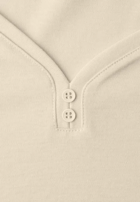 T-shirt avec détail de boutons smoke beige