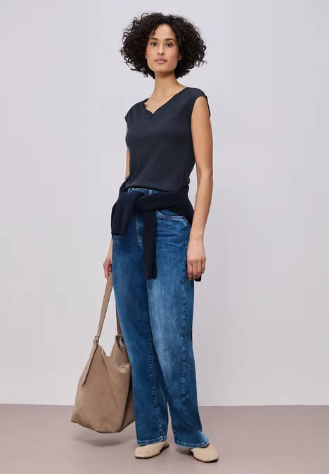 Shirt met knoopdetail shadowed navy