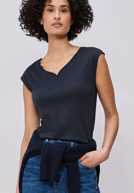 Shirt met knoopdetail shadowed navy