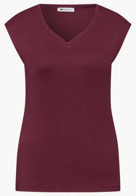 Shirt met knoopdetail truffle red