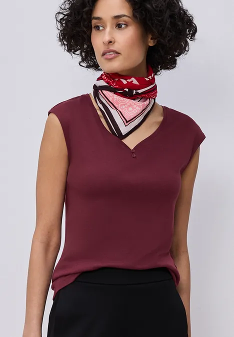 Shirt met knoopdetail truffle red