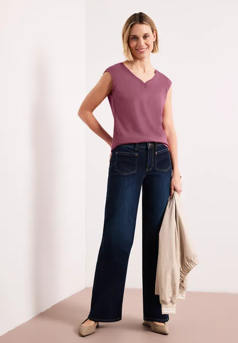 Shirt met knoopdetail dark clouded blush