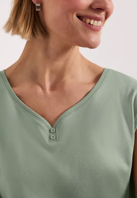 Shirt met knoopdetail mint leaf