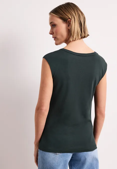 Shirt met knoopdetail deep bound green