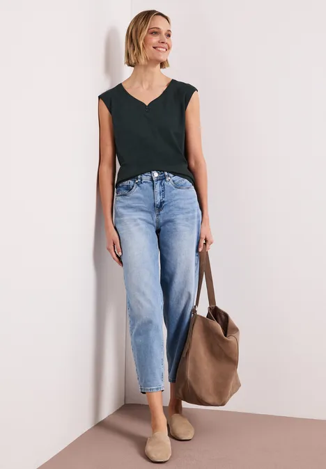 Shirt met knoopdetail deep bound green