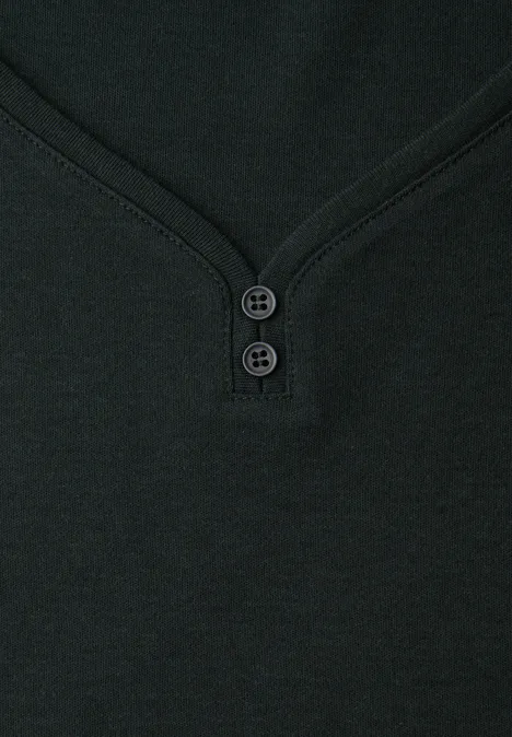 Shirt met knoopdetail deep bound green