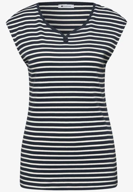 Shirt met knoopdetail shadowed navy