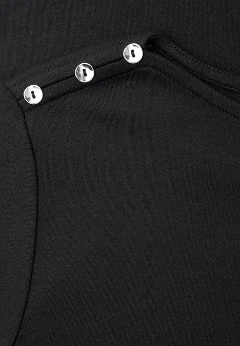 T-shirt avec détail de boutons Black