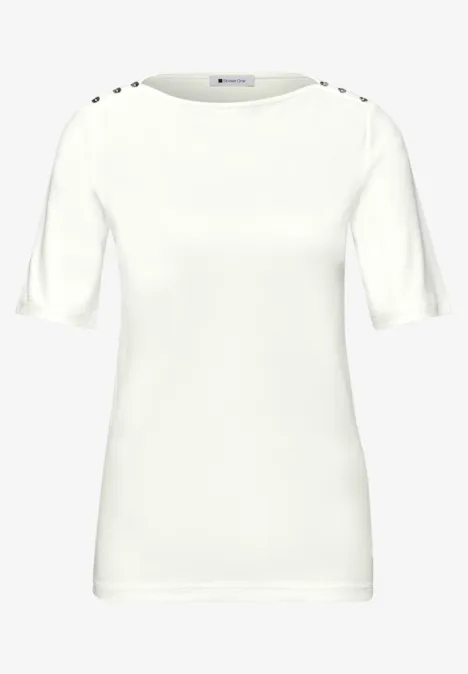 Shirt met knoopdetail off white