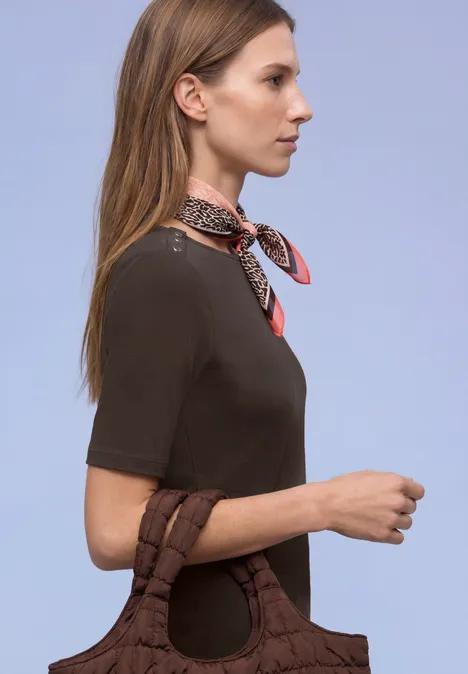 Shirt met knoopdetail espresso brown