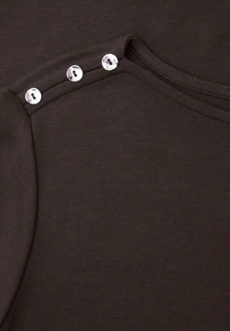 Shirt met knoopdetail espresso brown