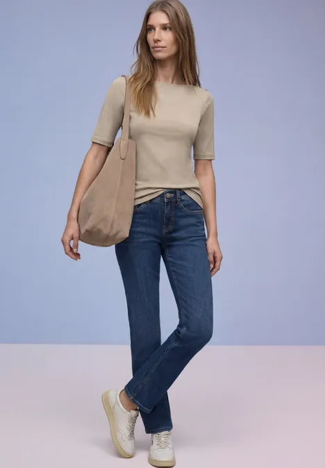 T-shirt avec détail de boutons timeless beige