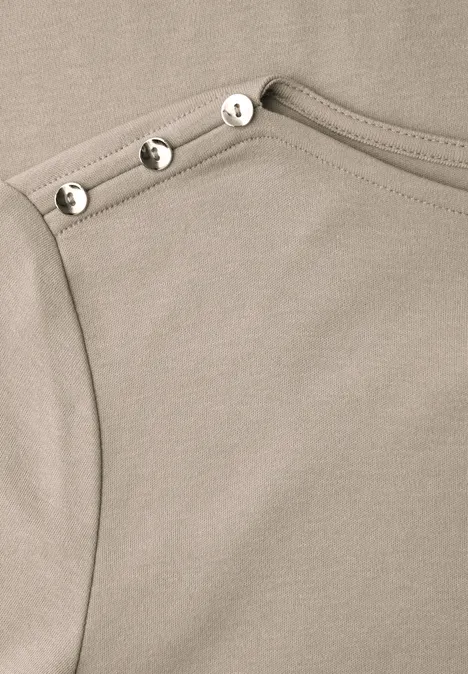 Shirt met knoopdetail timeless beige