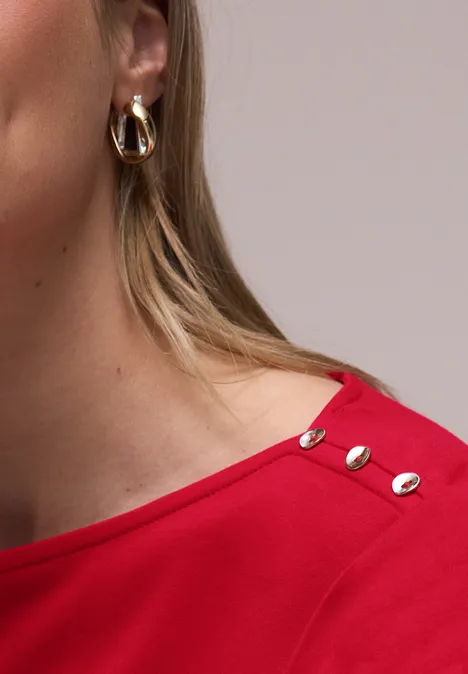 Shirt mit Knopfdetail salsa red
