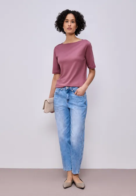 Shirt met knoopdetail dark clouded blush