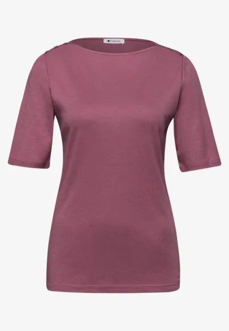 Shirt met knoopdetail dark clouded blush