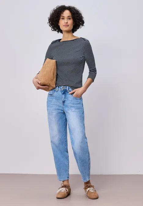 Gestreiftes Basic Shirt shadowed navy