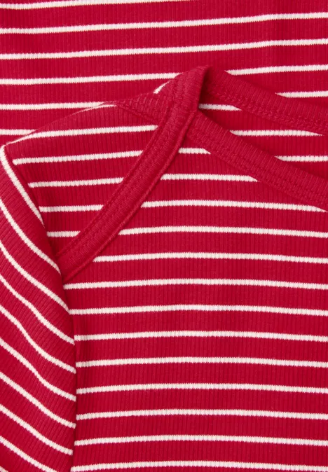 3/4-Arm Shirt mit U-Boot-Ausschnitt salsa red