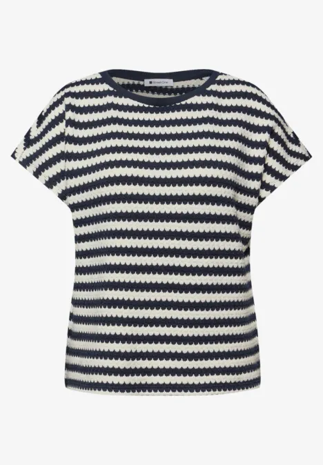 Dropped Shoulder Shirt mit Streifen shadowed navy