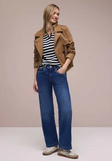 Poloshirt met korte mouwen en strepen shadowed navy